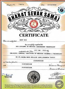 CERTIFICATE OF DIPLOMA IN MEDICAL LABORATORY TECHNICIAN